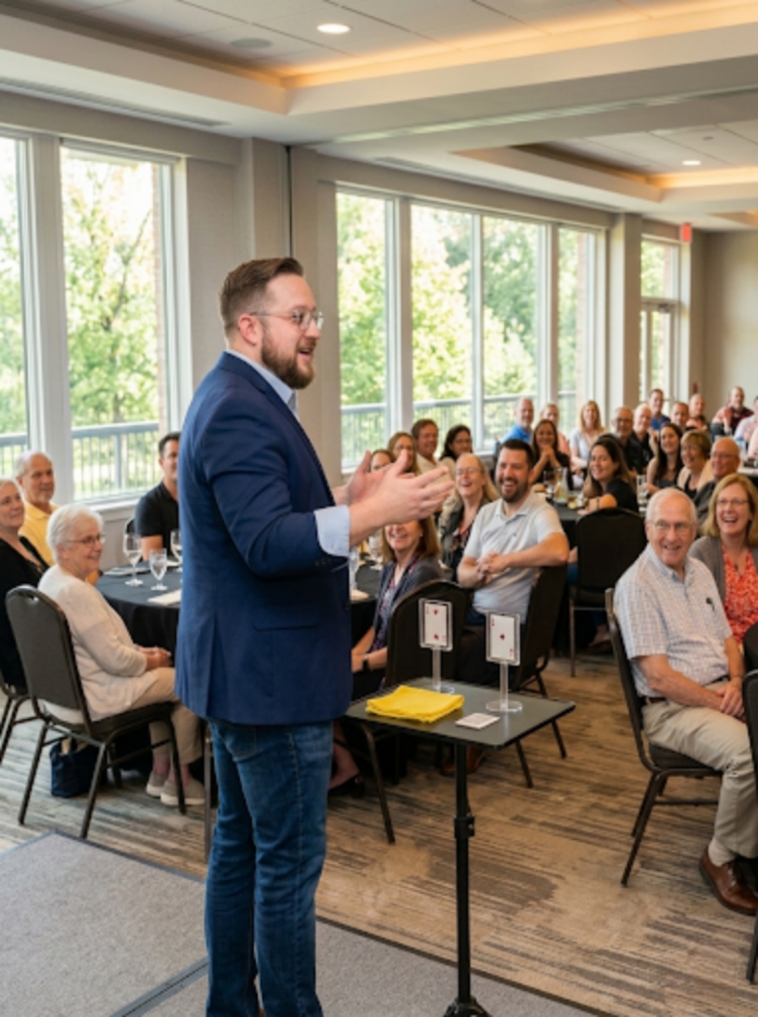 Chris Wheel corporate stage magic show performer Upstate New York